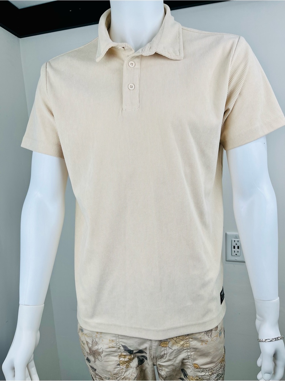 Wesc Men's Beige Short-Sleeve Polo